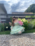 Vestidos de fiesta para mujer, cortos, con hombros descubiertos, bordados florales, de tul, formales, para fiesta de graduación 