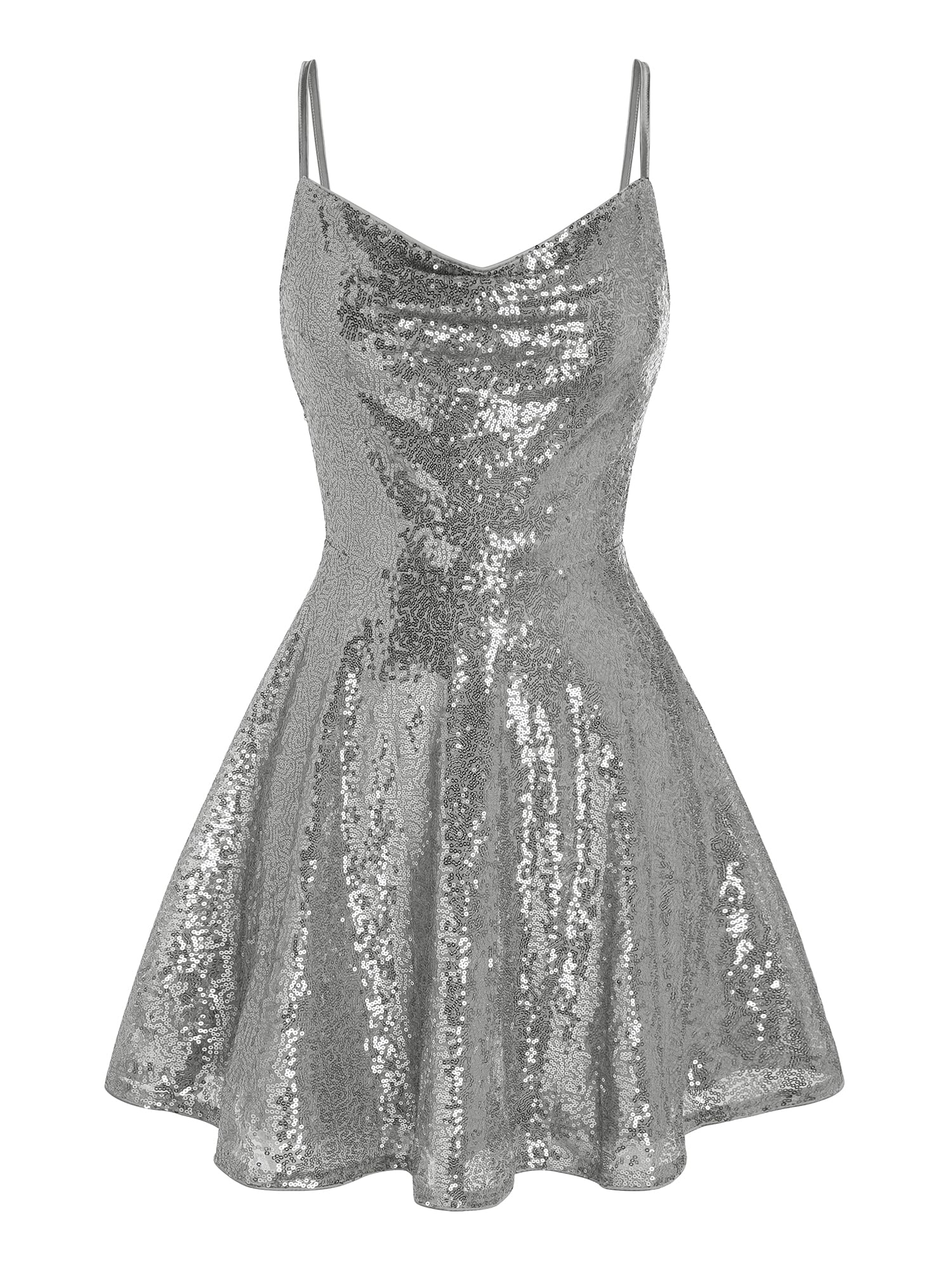 Women's Sequin Sparkly Glitter Sexy Backless Party Club Bodycon Dress Sleeveless Homecoming Dresses Cocktail Gowns