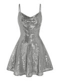 Women's Sequin Sparkly Glitter Sexy Backless Party Club Bodycon Dress Sleeveless Homecoming Dresses Cocktail Gowns