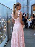 Ruched Jacquard Prom Dresses for Women Teens Ruffle Strap Floral Maxi Formal Dress Evening Gown