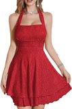 Sparkly Halter Dress for Women, Sleeveless Cocktail Party Square Neck Sparkling Dresses Backless Women's Evening Clubwear