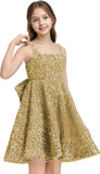 Sequins Flower Girl Dresses Short - Square Neck Princess Pageant Dress Kids A Line Communion Formal Party Gown