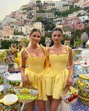 Spaghetti Straps Homecoming Dresses for Teens Satin A-line Short Prom Dress Pleated Cocktail Gowns with Pockets
