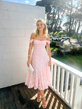 Floral Bridesmaid Dresses for Women Off the Shoulder Lace Appliques Long Formal Evening Gowns