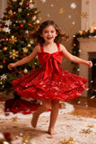 Sparkly Tiered Sequin Flower Girl Dress Spaghetti Straps Short Birthday Pageant Formal Mini Dresses