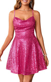 Women's Sequin Sparkly Glitter Sexy Backless Party Club Bodycon Dress Sleeveless Homecoming Dresses Cocktail Gowns