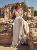 Women's Beach Wedding Dresses for Bride 2025 Long Lace Wedding Bridal Gowns
