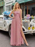 Women's Formal Choir Dress Elegant Midi Mesh Embroidered for Wedding Guest Bridesmaid Cocktail Party Flowy Prom Dress
