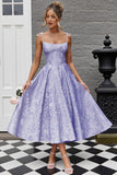 Jacquard Floral Satin Prom Dresses for Women 2026 Spaghetti Straps A-Line Midi Formal Evening Party Gown with Pockets