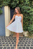 Sequin Short Homecoming Dresses for Teens Sparkly A Line Prom Dress Tight Cocktail Dresses Evening Gown with Pocket