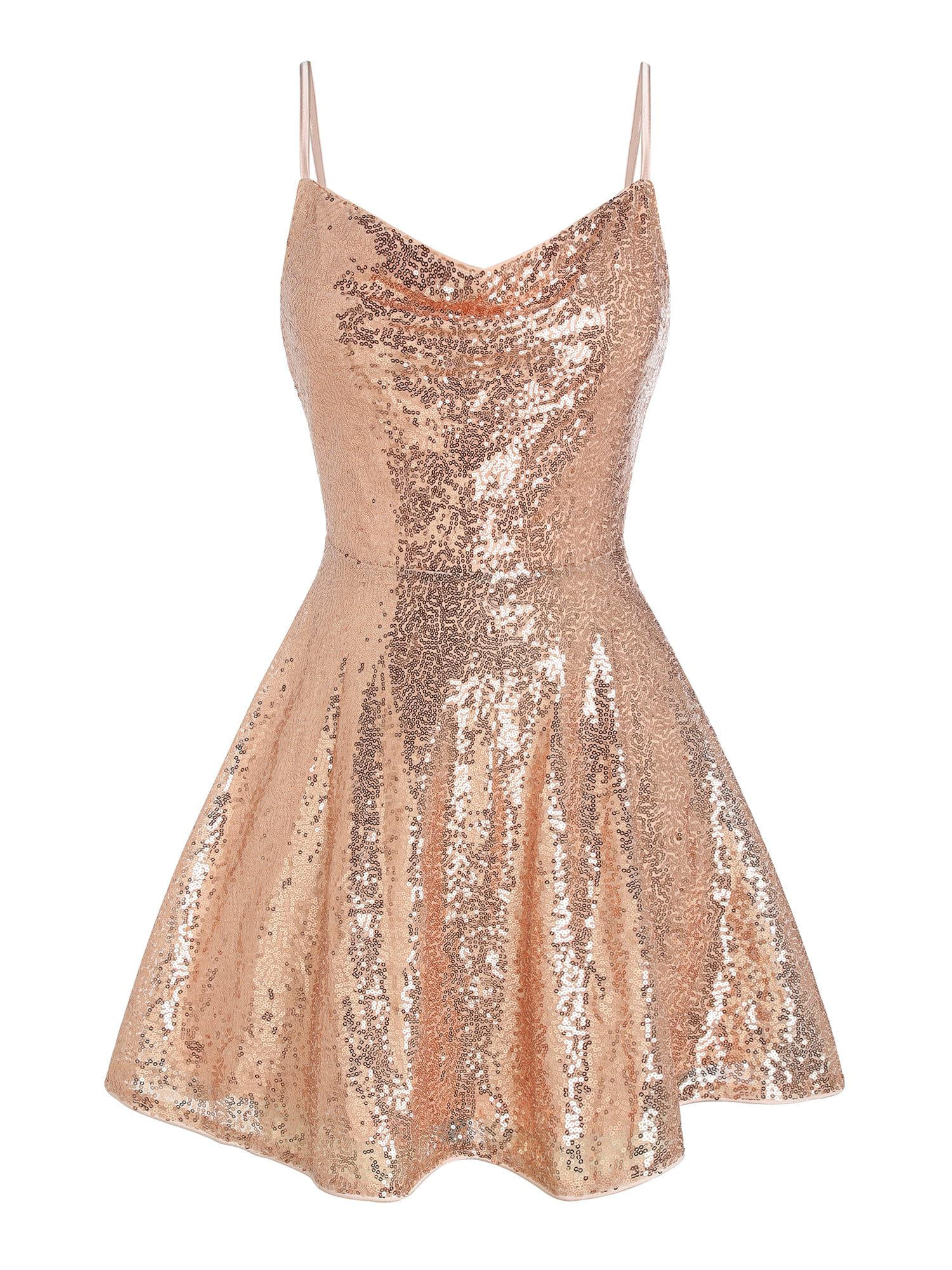 Women's Sequin Sparkly Glitter Sexy Backless Party Club Bodycon Dress Sleeveless Homecoming Dresses Cocktail Gowns