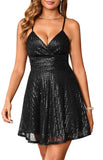 Women's Sequin Sparkly Glitter Sexy Backless Party Club Bodycon Dress Sleeveless Homecoming Dresses Cocktail Gowns