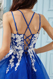 Sparkly Lace Applique Homecoming Dresses for Teens Short Corset Tulle Spaghetti Strap Prom Cocktail Party Dress