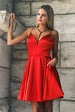 A-line Spaghetti Straps Satin Homecoming Dress