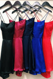 A-line Spaghetti Straps Satin Homecoming Dress
