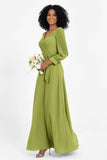 Elegance V Neck Junior Bridesmaid Dress Chiffon Long Sleeves Pleated Sashes Formal Evening Dresses