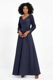 Elegance V Neck Junior Bridesmaid Dress Chiffon Long Sleeves Pleated Sashes Formal Evening Dresses