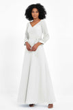 Elegance V Neck Junior Bridesmaid Dress Chiffon Long Sleeves Pleated Sashes Formal Evening Dresses