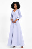 Elegance V Neck Junior Bridesmaid Dress Chiffon Long Sleeves Pleated Sashes Formal Evening Dresses