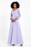 Elegance V Neck Junior Bridesmaid Dress Chiffon Long Sleeves Pleated Sashes Formal Evening Dresses