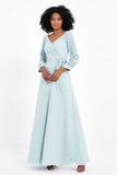 Elegance V Neck Junior Bridesmaid Dress Chiffon Long Sleeves Pleated Sashes Formal Evening Dresses