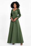 Elegance V Neck Junior Bridesmaid Dress Chiffon Long Sleeves Pleated Sashes Formal Evening Dresses