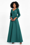 Elegance V Neck Junior Bridesmaid Dress Chiffon Long Sleeves Pleated Sashes Formal Evening Dresses
