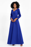 Elegance V Neck Junior Bridesmaid Dress Chiffon Long Sleeves Pleated Sashes Formal Evening Dresses