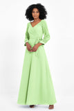 Elegance V Neck Junior Bridesmaid Dress Chiffon Long Sleeves Pleated Sashes Formal Evening Dresses