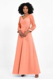Elegance V Neck Junior Bridesmaid Dress Chiffon Long Sleeves Pleated Sashes Formal Evening Dresses