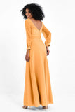 Elegance V Neck Junior Bridesmaid Dress Chiffon Long Sleeves Pleated Sashes Formal Evening Dresses