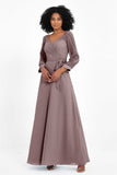 Elegance V Neck Junior Bridesmaid Dress Chiffon Long Sleeves Pleated Sashes Formal Evening Dresses