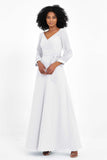 Elegance V Neck Junior Bridesmaid Dress Chiffon Long Sleeves Pleated Sashes Formal Evening Dresses