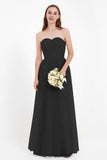 Sweetheart Neckline Tulle Bridesmaid Dress Long Pleated Ruched Formal Evening Gowns Dresses