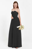 Sweetheart Neckline Tulle Bridesmaid Dress Long Pleated Ruched Formal Evening Gowns Dresses