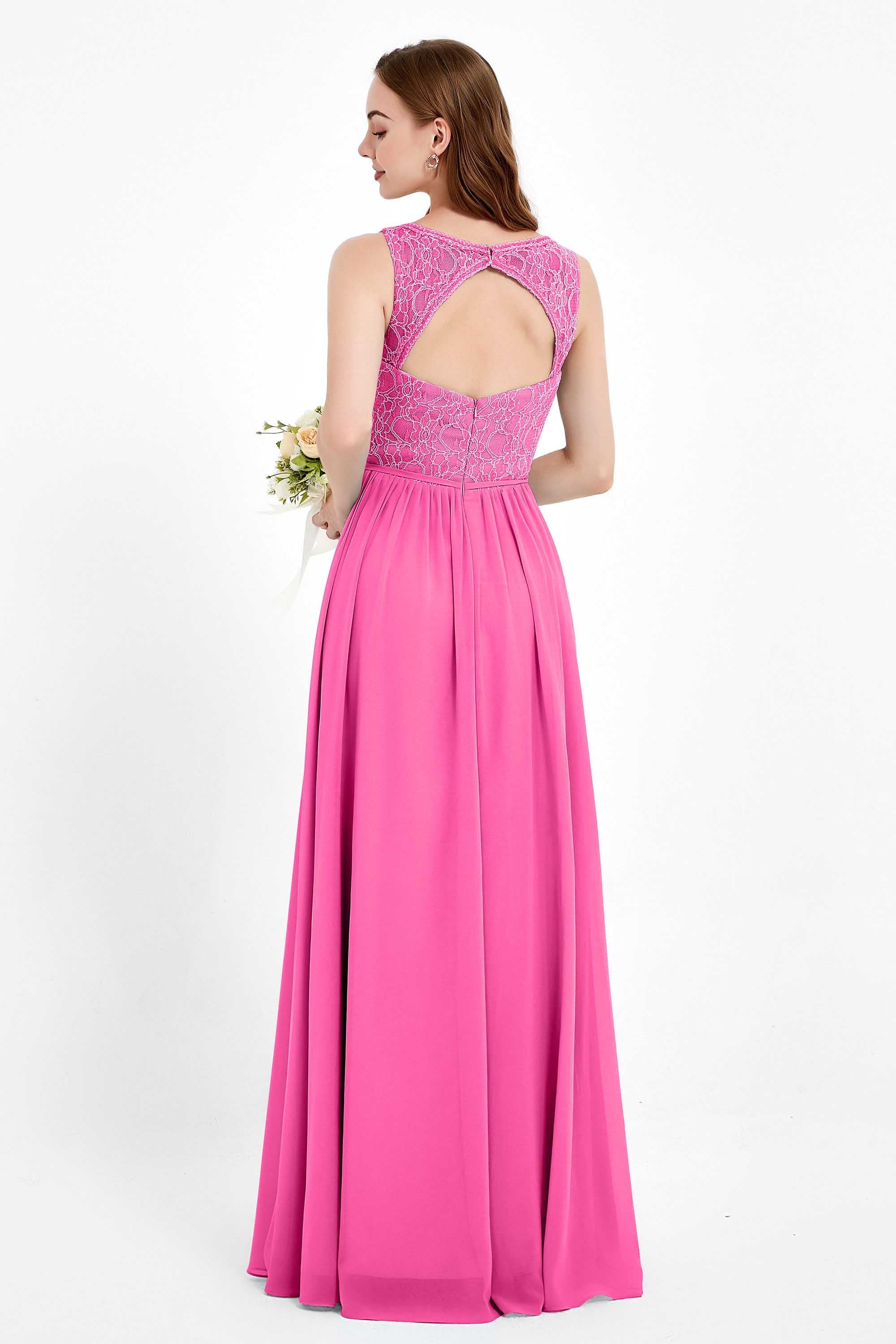 Ruched Chiffon Lace V Neck Bridesmaid Dress Sleeveless Formal Evening Dresses gowns