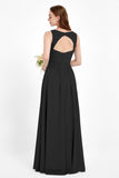 Ruched Chiffon Lace V Neck Bridesmaid Dress Sleeveless Formal Evening Dresses gowns