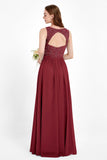 Ruched Chiffon Lace V Neck Bridesmaid Dress Sleeveless Formal Evening Dresses gowns