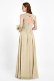 Ruched Chiffon Lace V Neck Bridesmaid Dress Sleeveless Formal Evening Dresses gowns