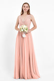 Ruched Chiffon Lace V Neck Bridesmaid Dress Sleeveless Formal Evening Dresses gowns