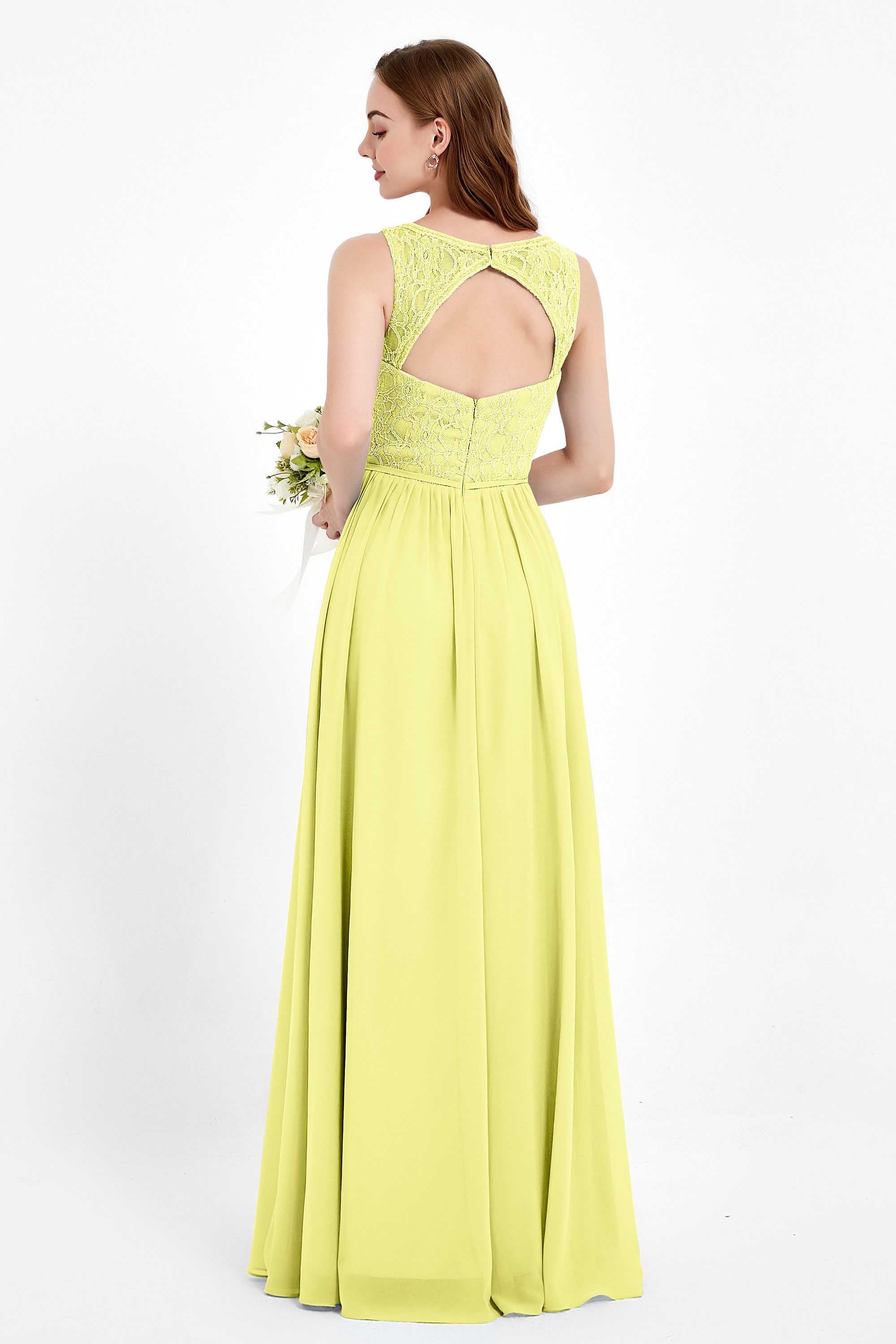 Ruched Chiffon Lace V Neck Bridesmaid Dress Sleeveless Formal Evening Dresses gowns