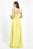 Ruched Chiffon Lace V Neck Bridesmaid Dress Sleeveless Formal Evening Dresses gowns