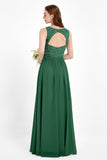 Ruched Chiffon Lace V Neck Bridesmaid Dress Sleeveless Formal Evening Dresses gowns