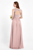 Ruched Chiffon Lace V Neck Bridesmaid Dress Sleeveless Formal Evening Dresses gowns