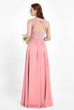 Ruched Chiffon Lace V Neck Bridesmaid Dress Sleeveless Formal Evening Dresses gowns