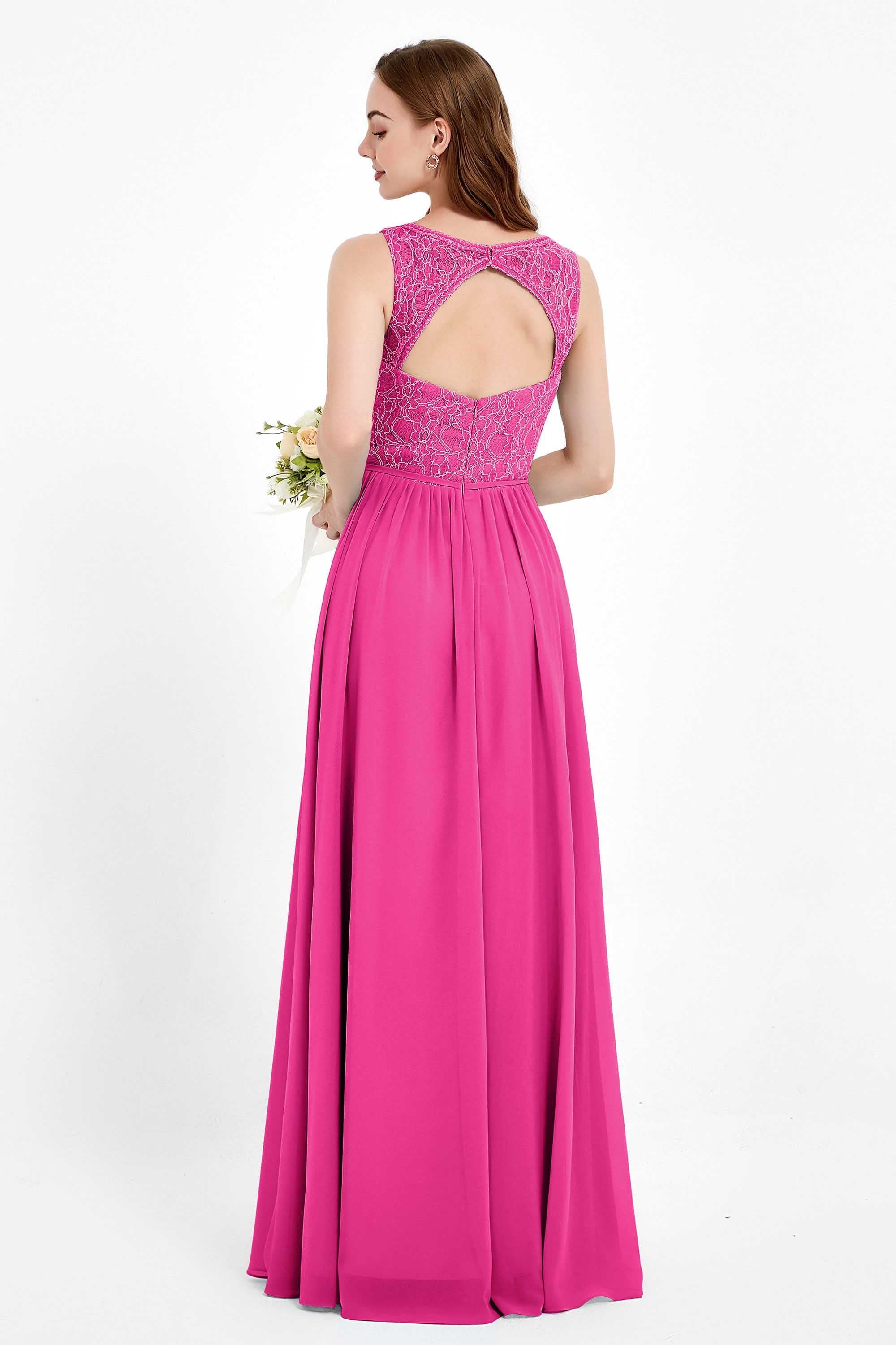 Ruched Chiffon Lace V Neck Bridesmaid Dress Sleeveless Formal Evening Dresses gowns