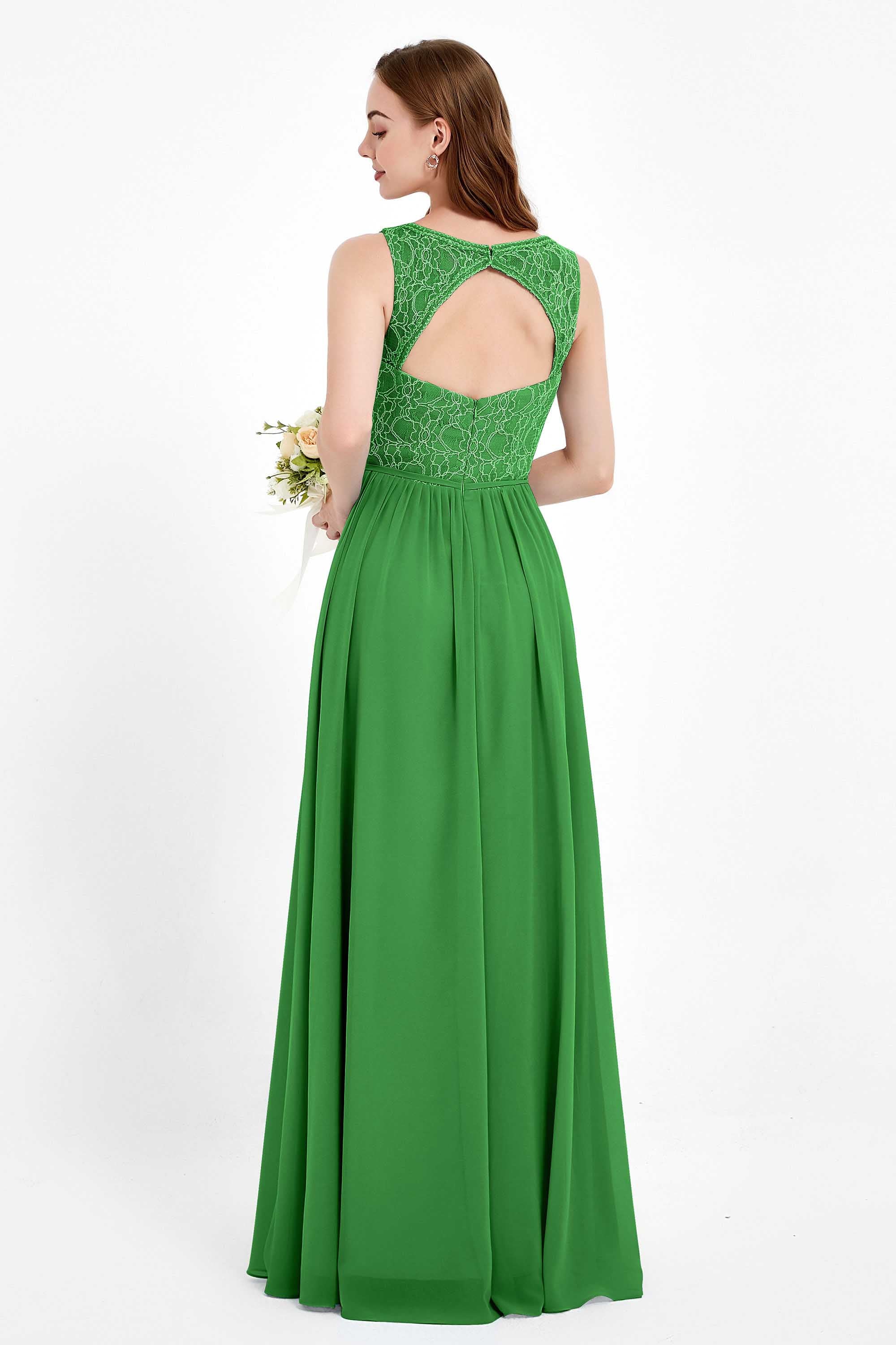Ruched Chiffon Lace V Neck Bridesmaid Dress Sleeveless Formal Evening Dresses gowns