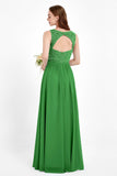 Ruched Chiffon Lace V Neck Bridesmaid Dress Sleeveless Formal Evening Dresses gowns
