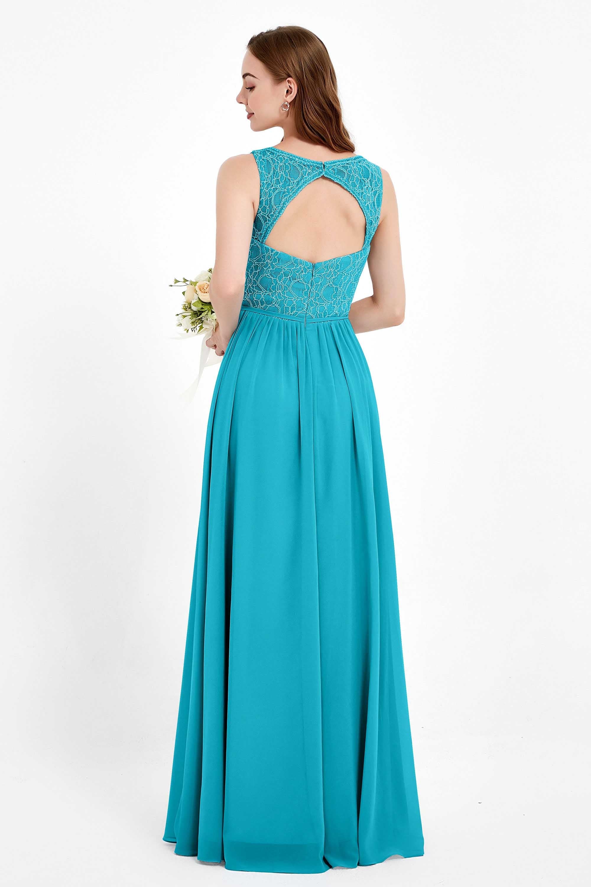 Ruched Chiffon Lace V Neck Bridesmaid Dress Sleeveless Formal Evening Dresses gowns