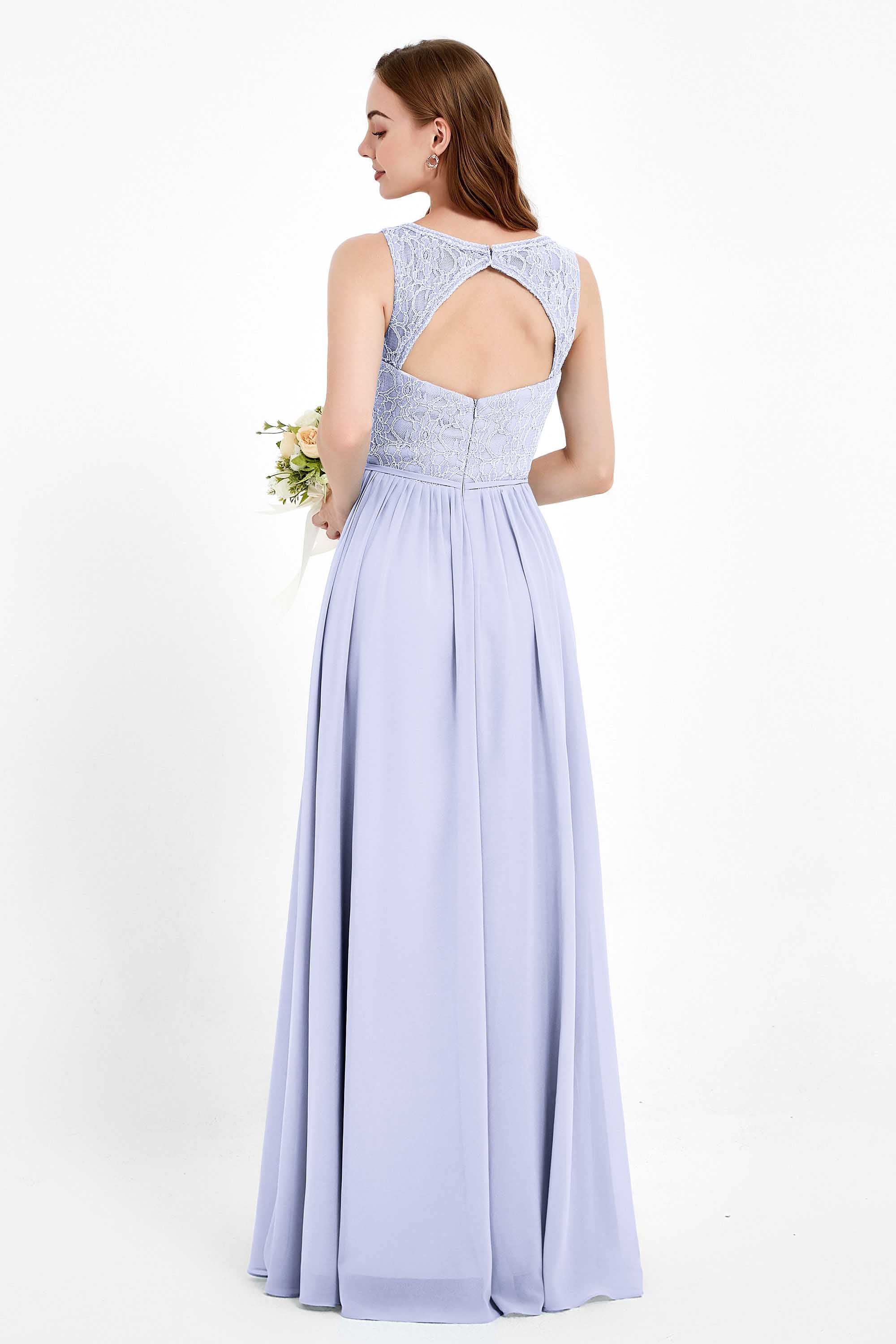 Ruched Chiffon Lace V Neck Bridesmaid Dress Sleeveless Formal Evening Dresses gowns